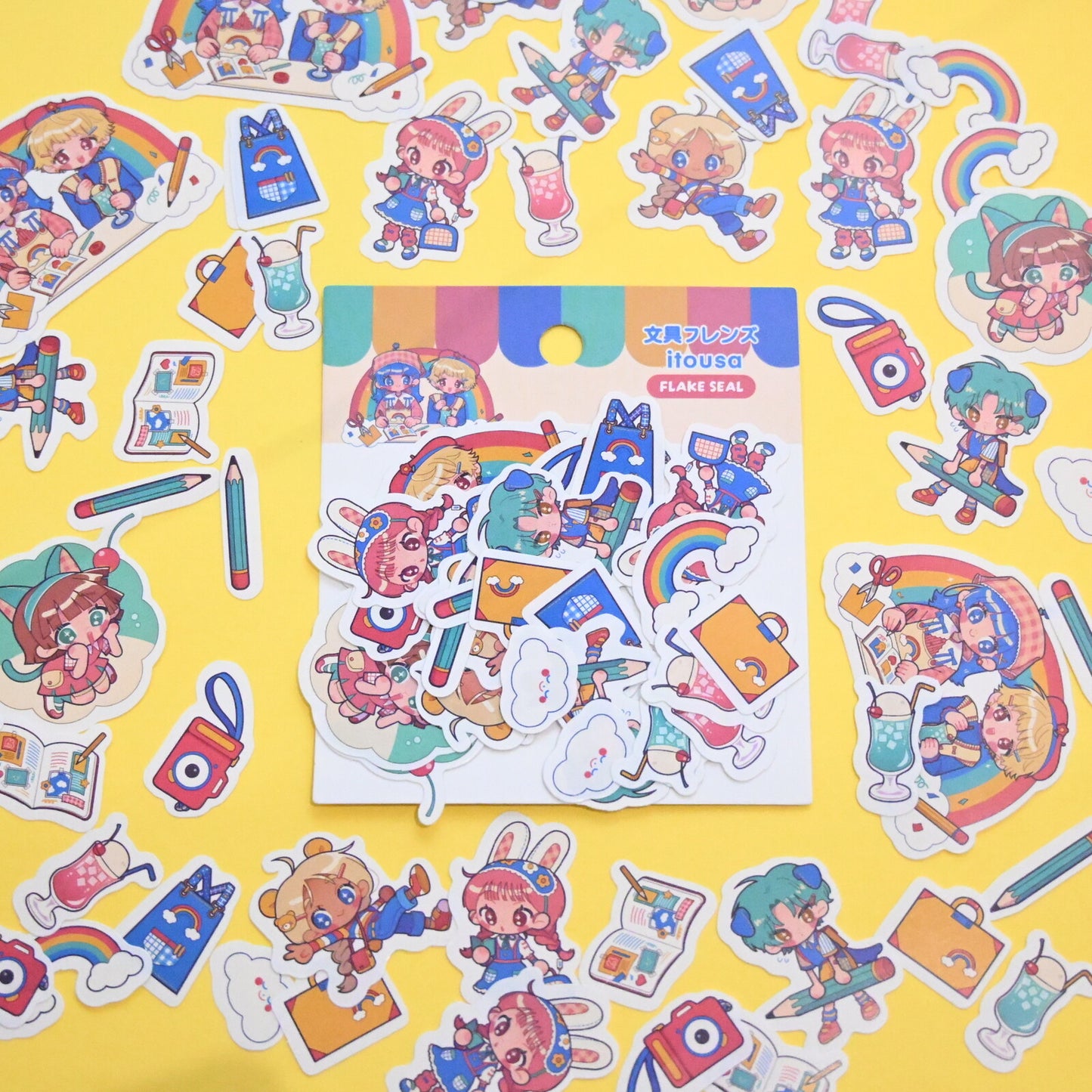 Rainbowholic x Itousa Payground Flake Sticker set 56 pcs f3