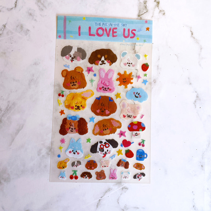 The Pie in the Sky I love us sticker B739