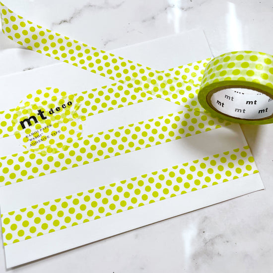 mt  Lime Polka Dot washi tape w161