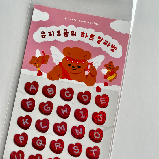 Sparkle Heart Letters Sticker a763