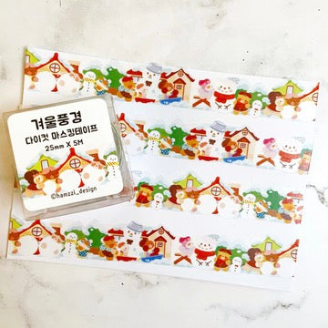 Hamzzi Christmas Snowman die cut washi tape w67