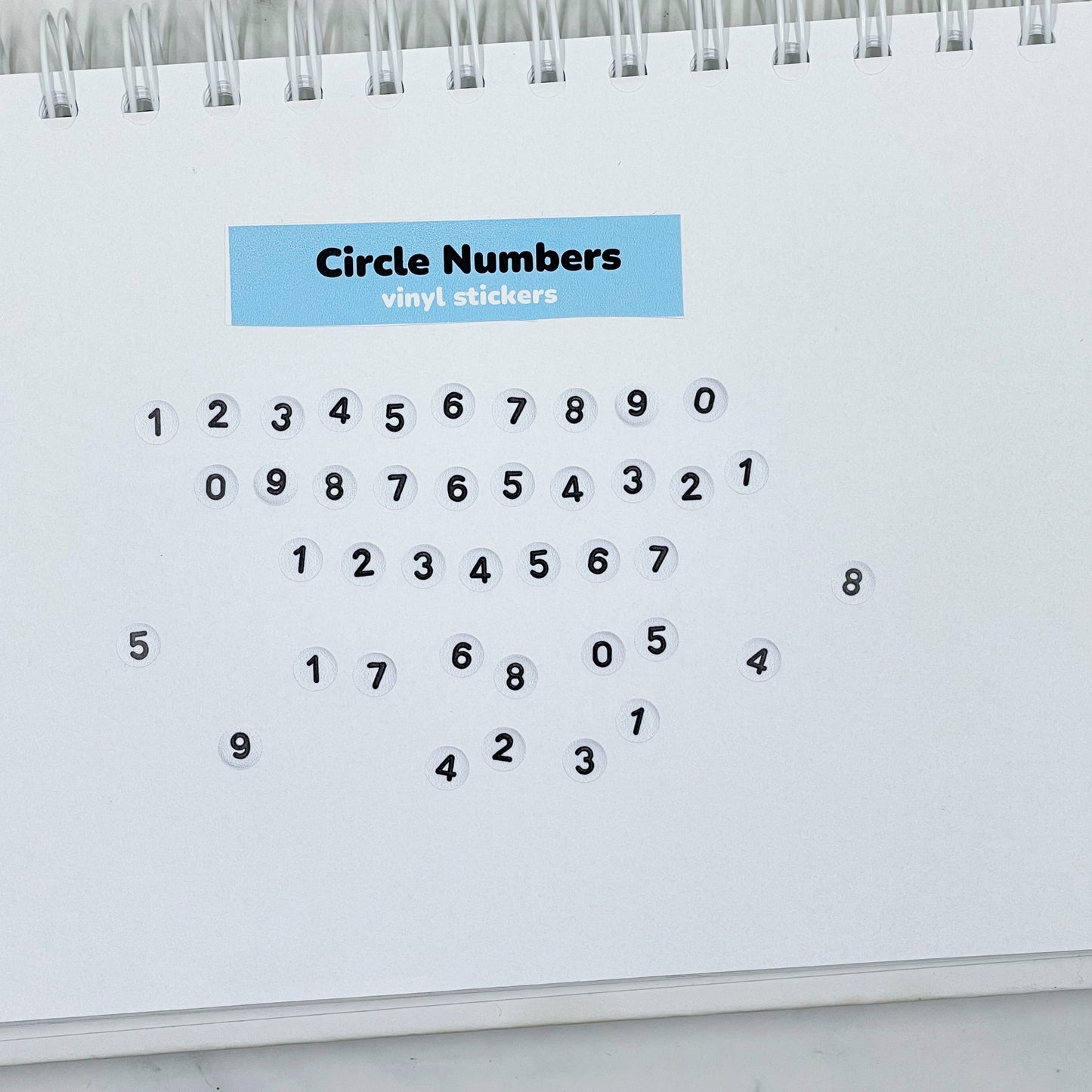 Circle Numbers vinyl sticker sheet v30