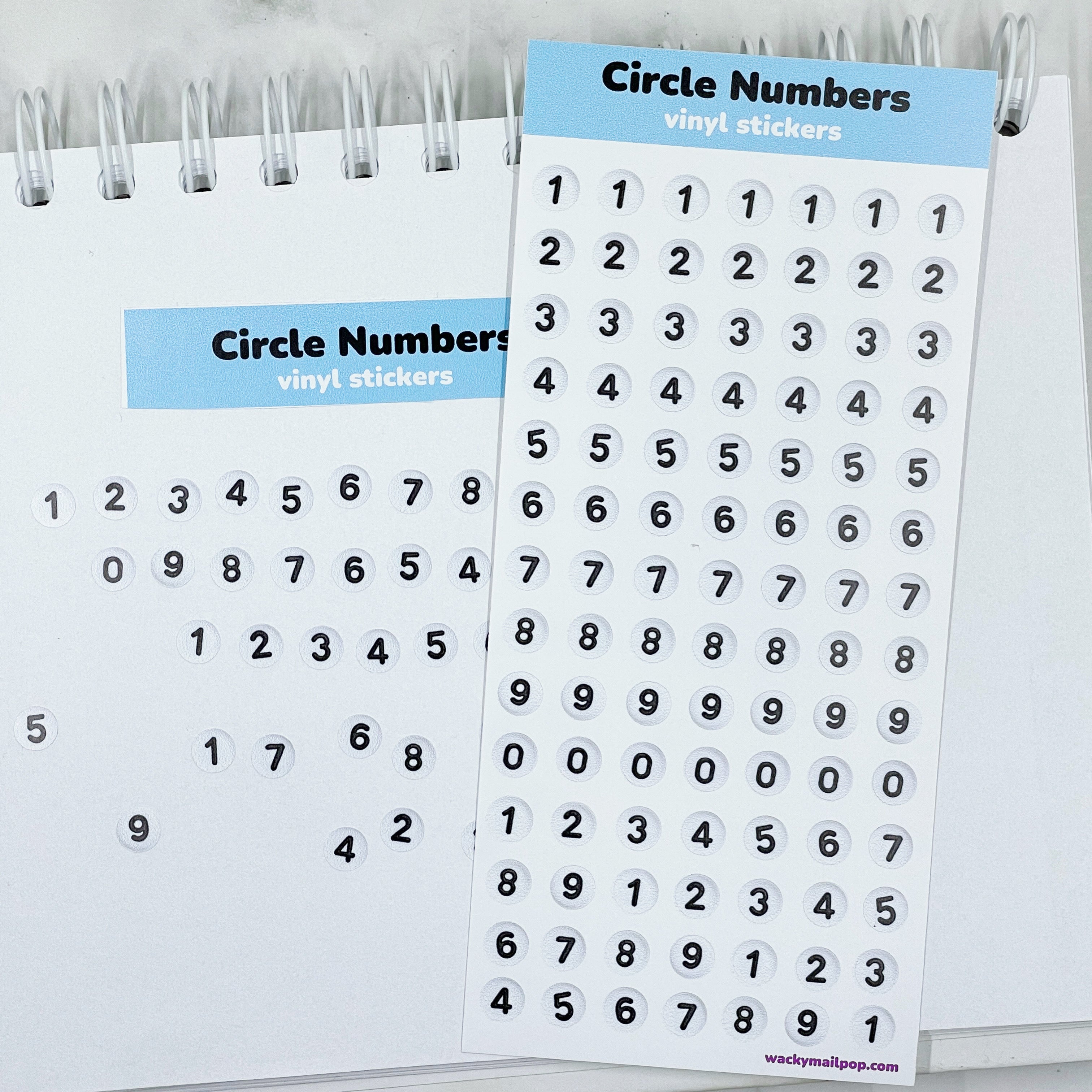 Circle Numbers vinyl sticker sheet v30 – Wacky Mail Pop