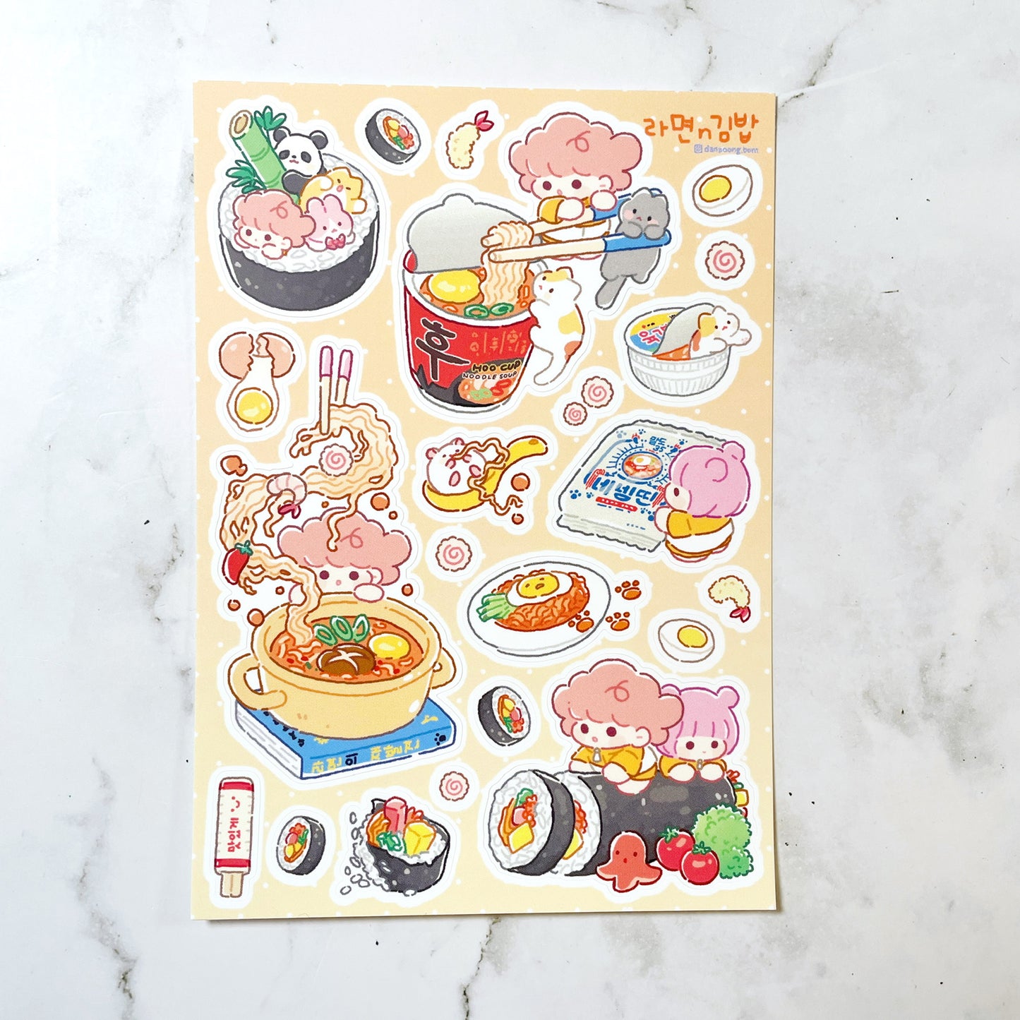 Danpoong.bom ramen and gimbab sticker b528
