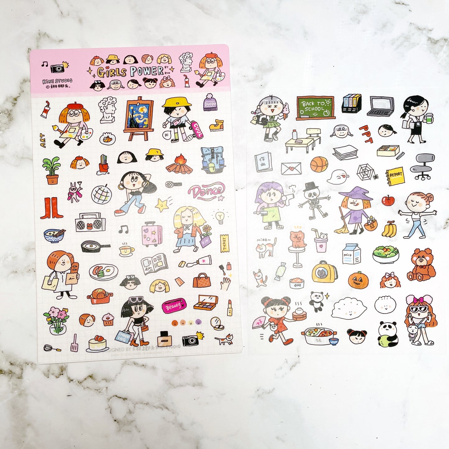 RiN! Studio Girls Power (2) sticker sheets B760