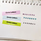 Circle Letters vinyl sticker sheet