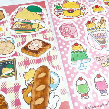 Rainbowholic x Fukupopoya Retro Cafe Washi Sticker set A5 size b838