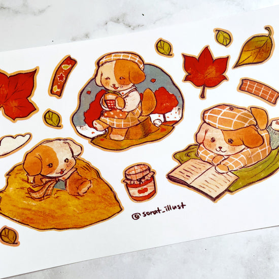 Sorat Autumn Puppy sticker b236