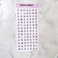 Circle Letters vinyl sticker sheet