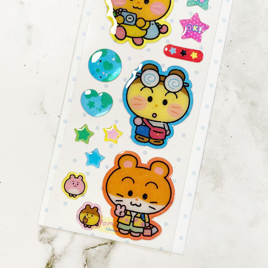 Ppomppom Hamster epoxy sticker b309