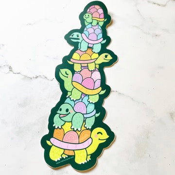 Turtle's Soup Turtle Stack Long Vinyl Sticker b392