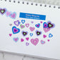 Halo Hearts clear vinyl stickersheet v6