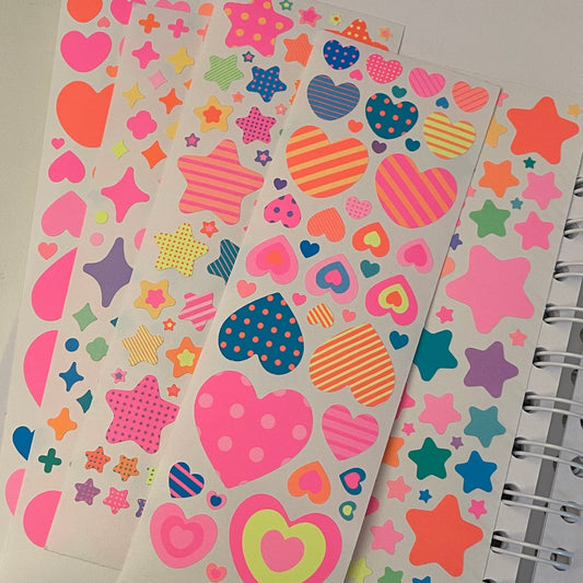 S.S.S. by Leenahoo Neon Hearts Sticker L08