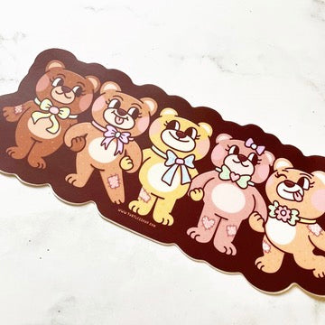 Turtle's Soup Plushie Bears Long Vinyl Stickerb391