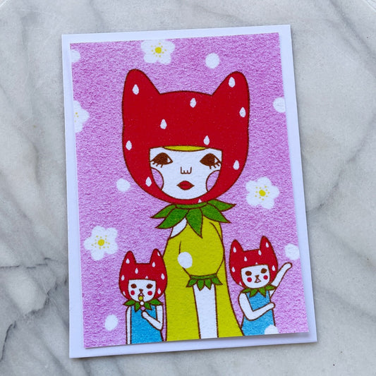 Naoshi Strawberry Girl Art Print 5x7