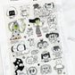 Thepuri Village Black/white sticker sheet b824