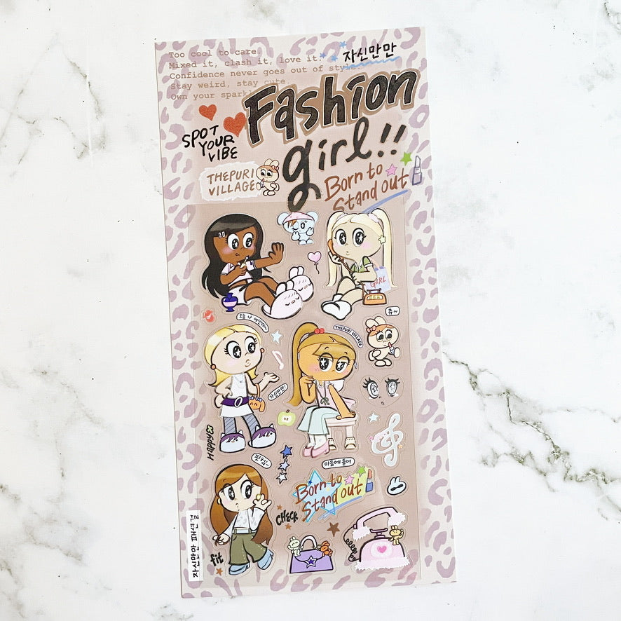 Thepuri Village Fashion Girl sticker sheet b825