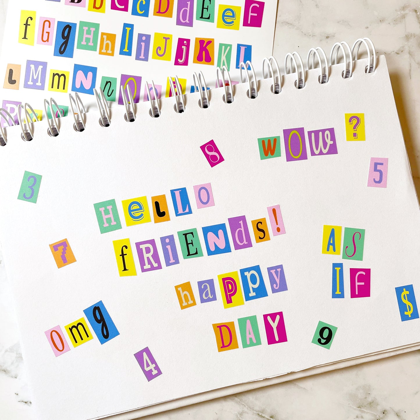 Magazine Letters vinyl sticker sheet v12