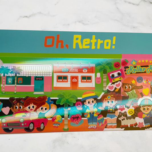 Dingamart Oh, Retro long sticker b827