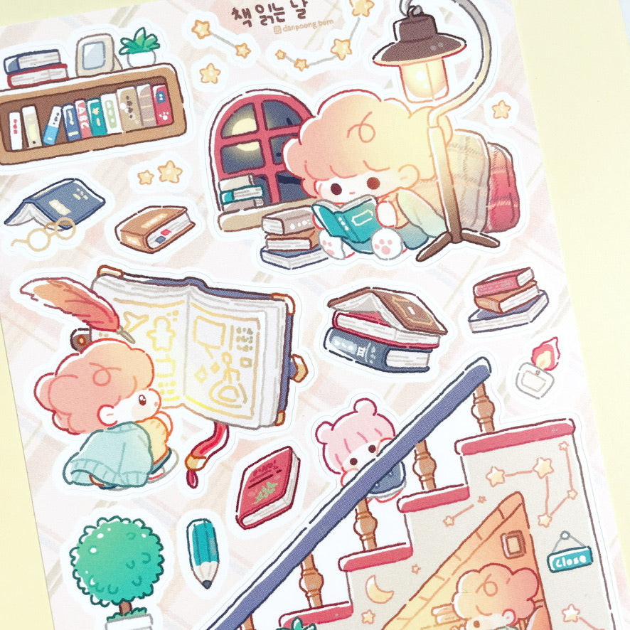 Danpoong.bom Cozy Reading sticker b712