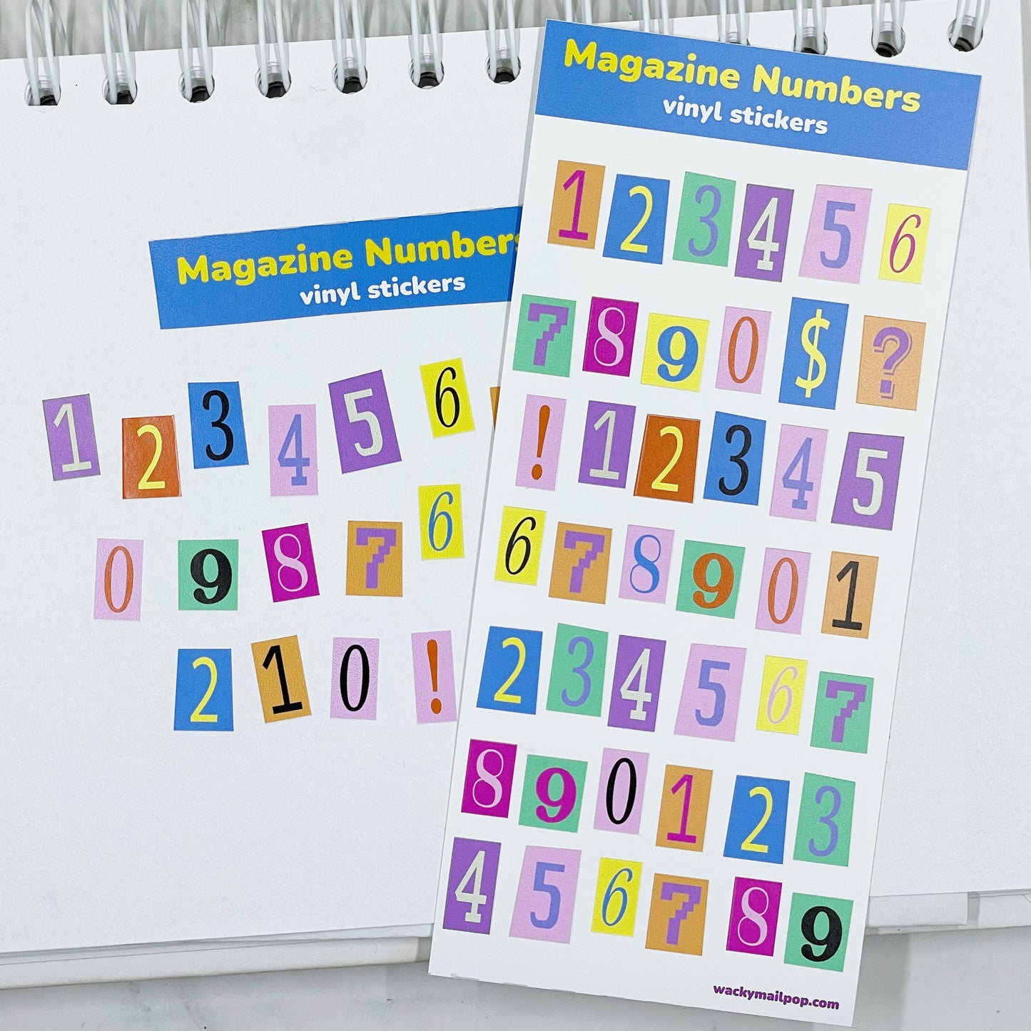 Magazine Numbers vinyl sticker sheet v27