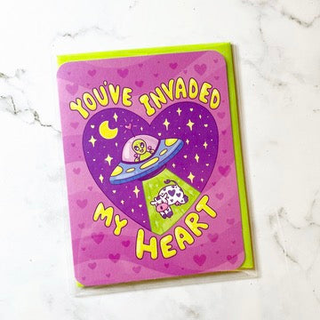 Turtle's Soup You've Invaded My Heart Valentine's Day Card b399