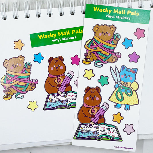 Wacky Mail Pals vinyl sticker sheet v32
