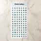 Circle Letters vinyl sticker sheet