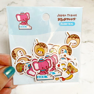 Rainbowholic x Ochame Friends Japan Travel Flake Sticker set 56 pcs f1