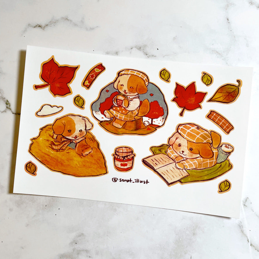 Sorat Autumn Puppy sticker b236