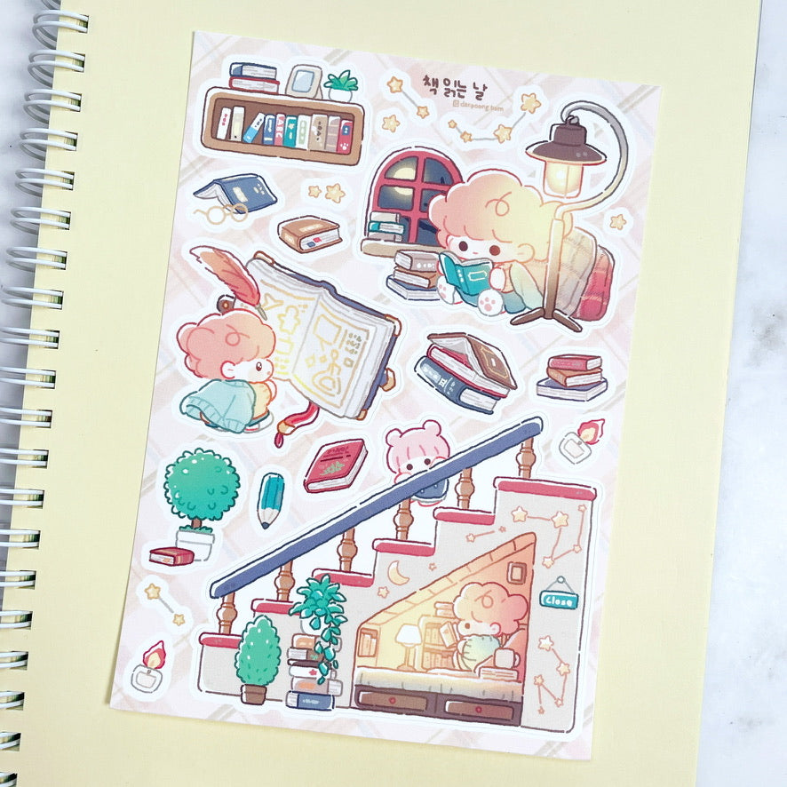 Danpoong.bom Cozy Reading sticker b712