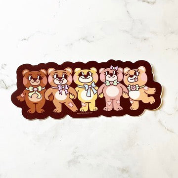 Turtle's Soup Plushie Bears Long Vinyl Stickerb391