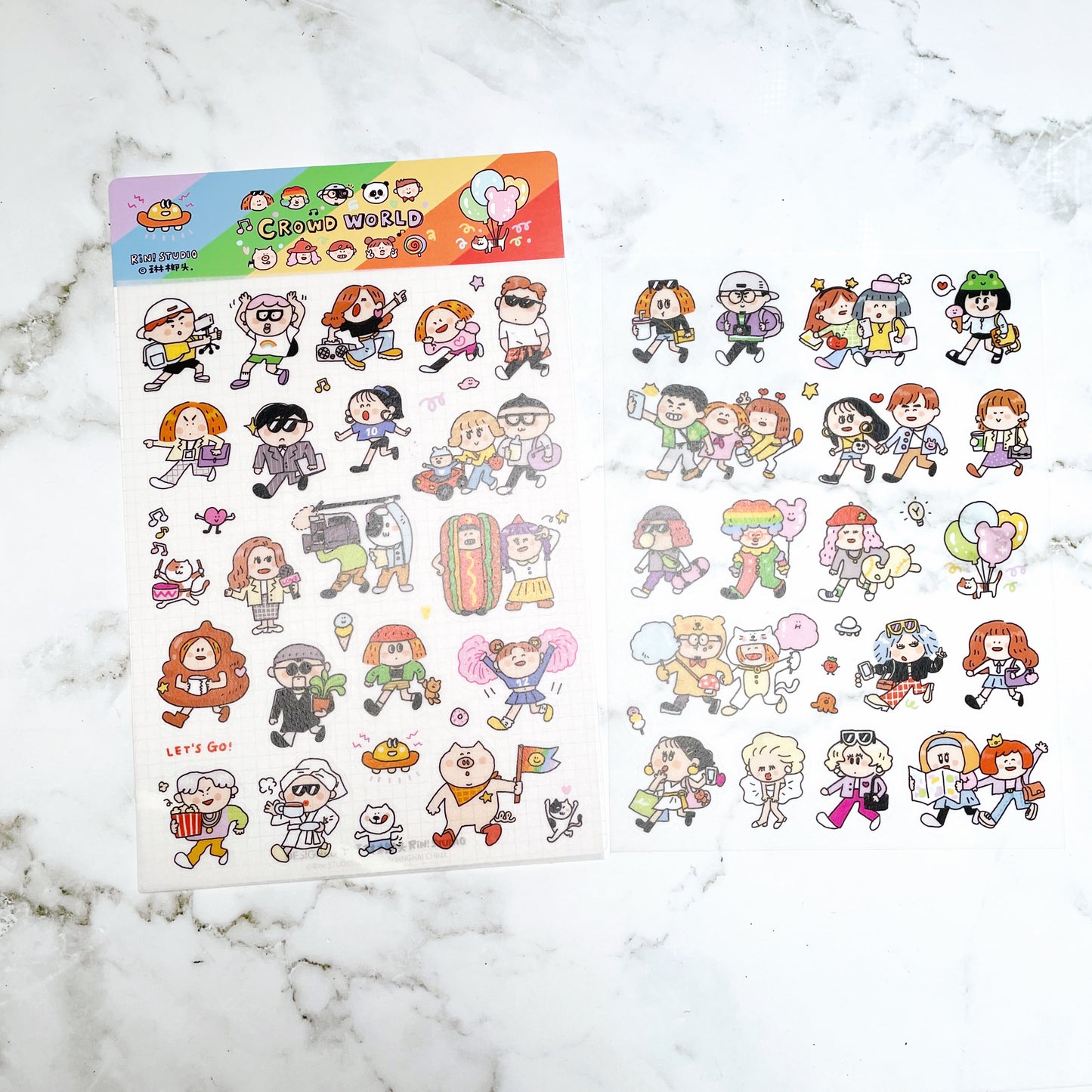 RiN! Studio Crowd World (2) sticker sheets B759