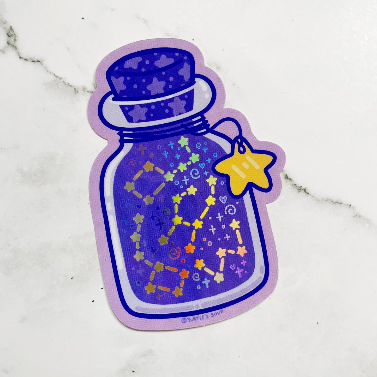 Turtle's Soup Bottle of Stars Vinyl Sticker ts8