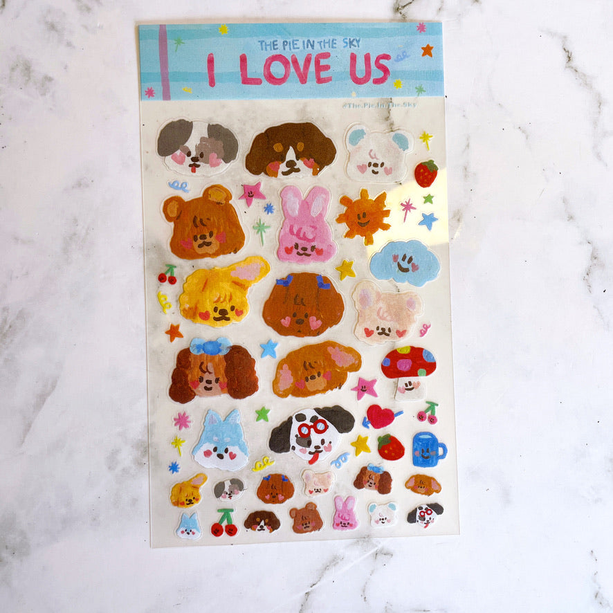 The Pie in the Sky I love us sticker B739