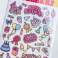 Turtle's Soup Happy Birthday Sparkle Sticker Sheet b503