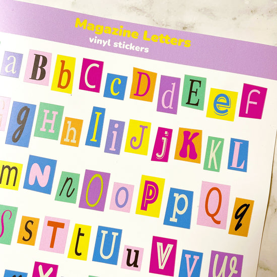 Magazine Letters vinyl stickers v12