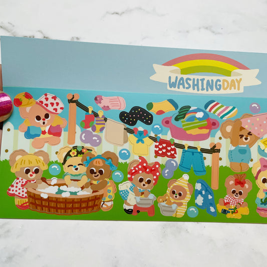Dingamart Washing Day long sticker b829