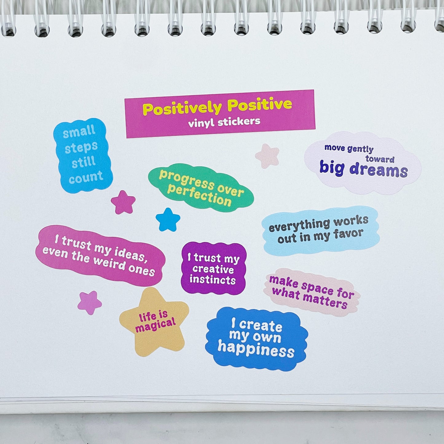 Positively Postive vinyl sticker sheet v31