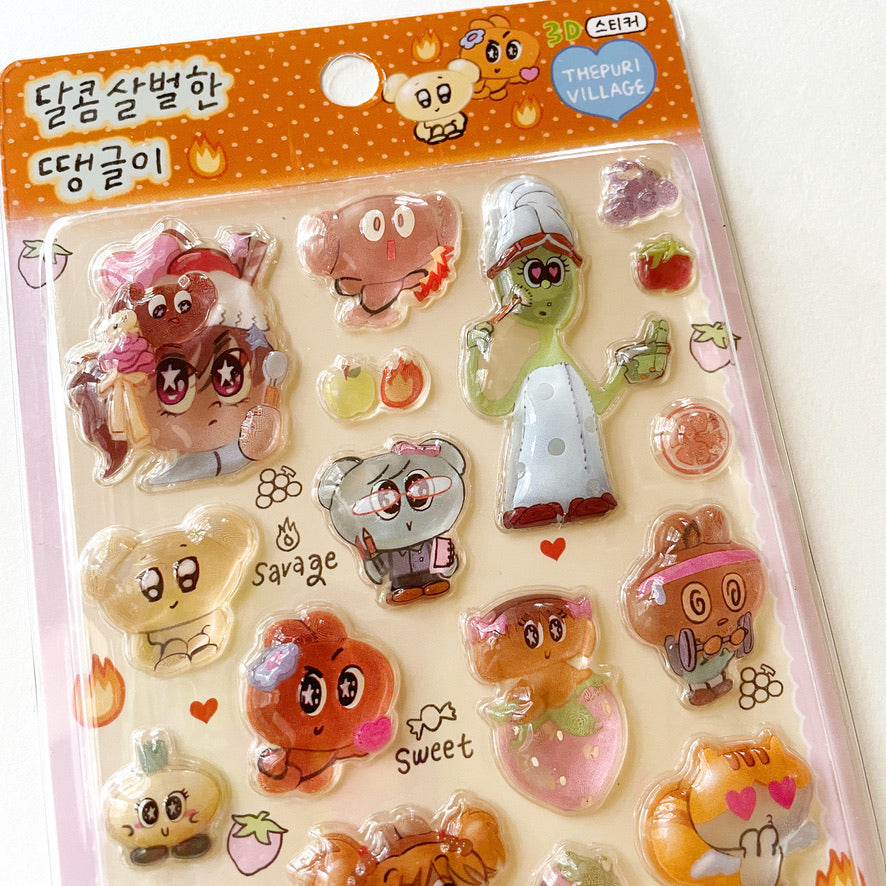 Thepuri Village Sweet and Fierce 3d drop stickers
