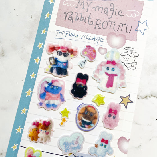 Thepuri Village Magic Rabbit Rotutu Felt stickers b422