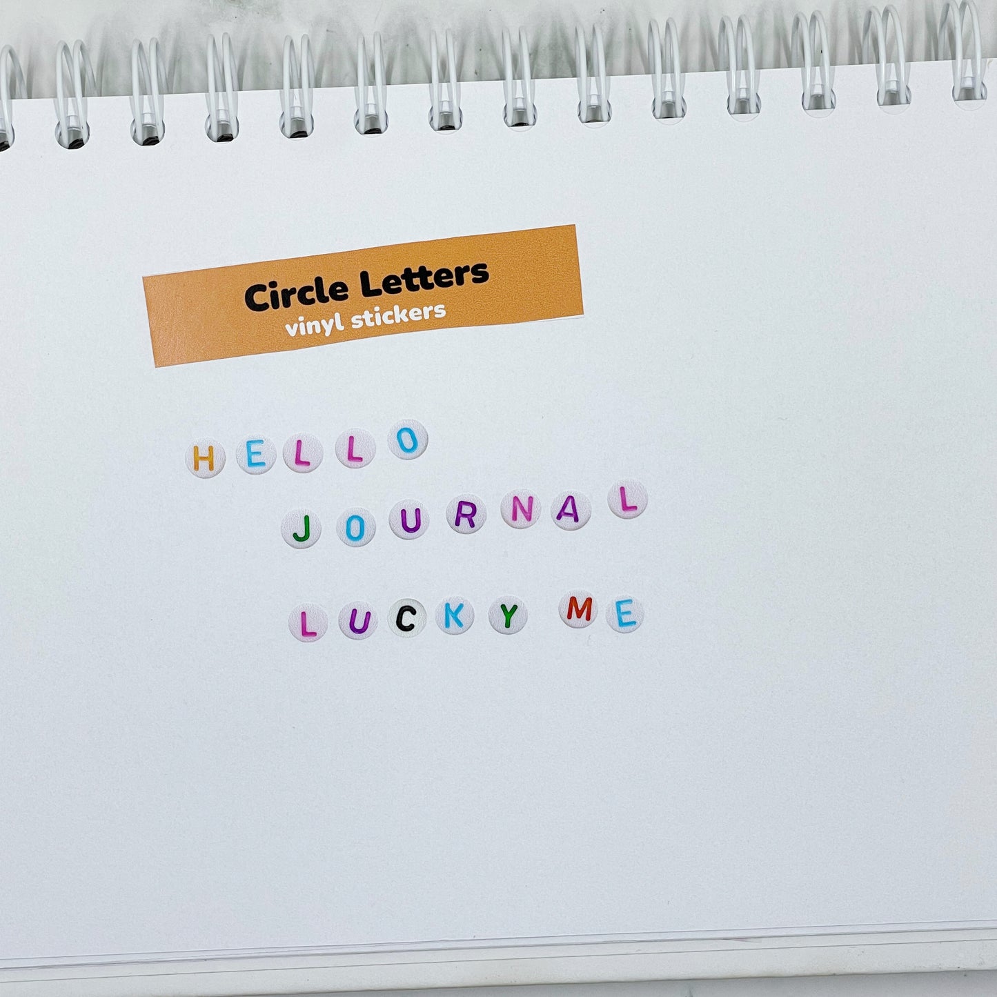 Colorful Circle Letters vinyl sticker sheet v29