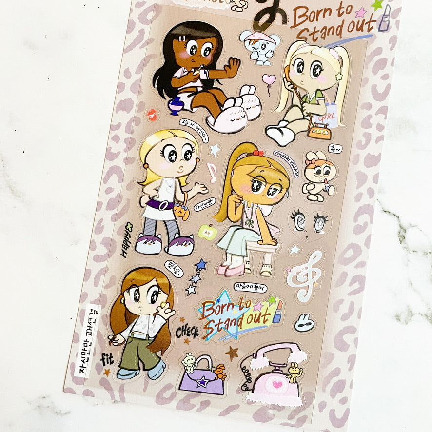 Thepuri Village Fashion Girl sticker sheet b825