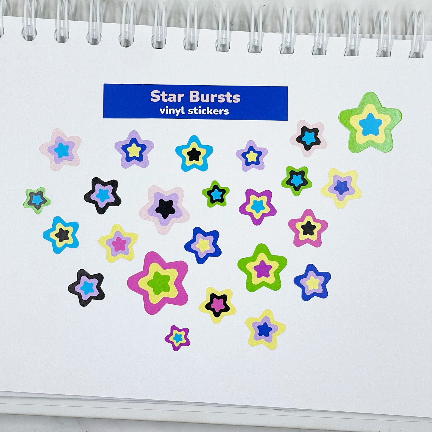 Star Bursts vinyl sticker sheet v26