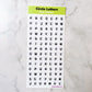 Circle Letters vinyl sticker sheet