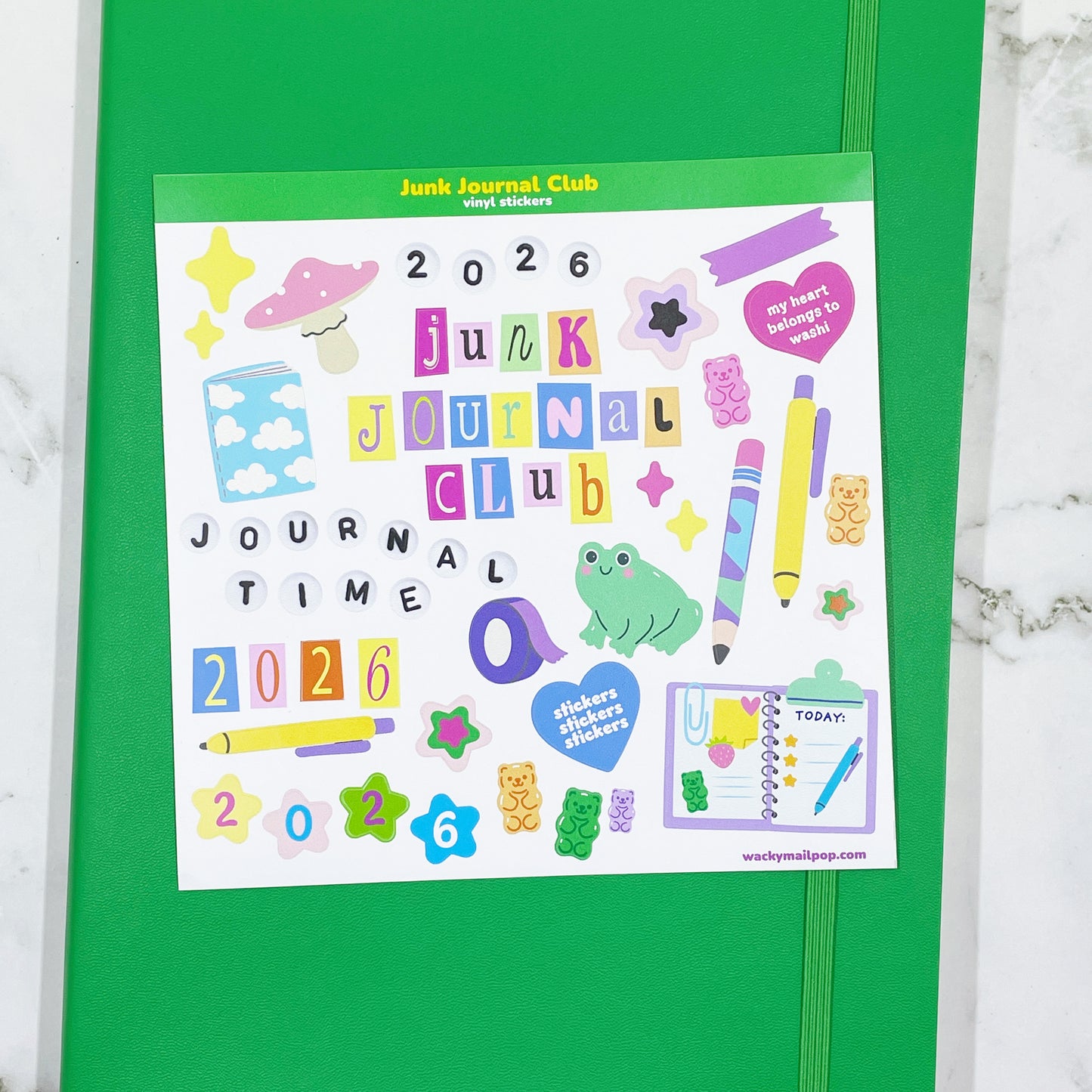 2026 Junk Club vinyl sticker sheet v33