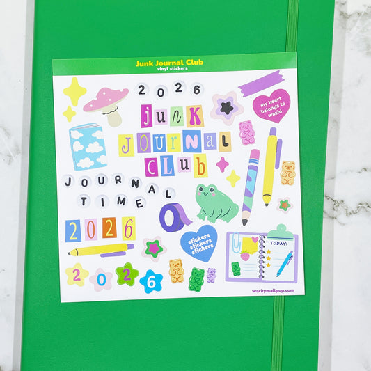2026 Junk Club vinyl sticker sheet v33