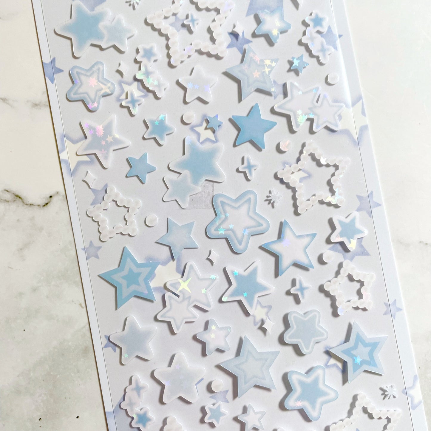 Angora Lora sparkly blue star stickers b225