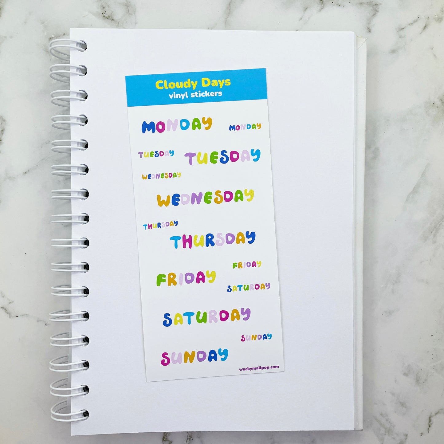 Cloudy Days vinyl planner sticker sheet v17
