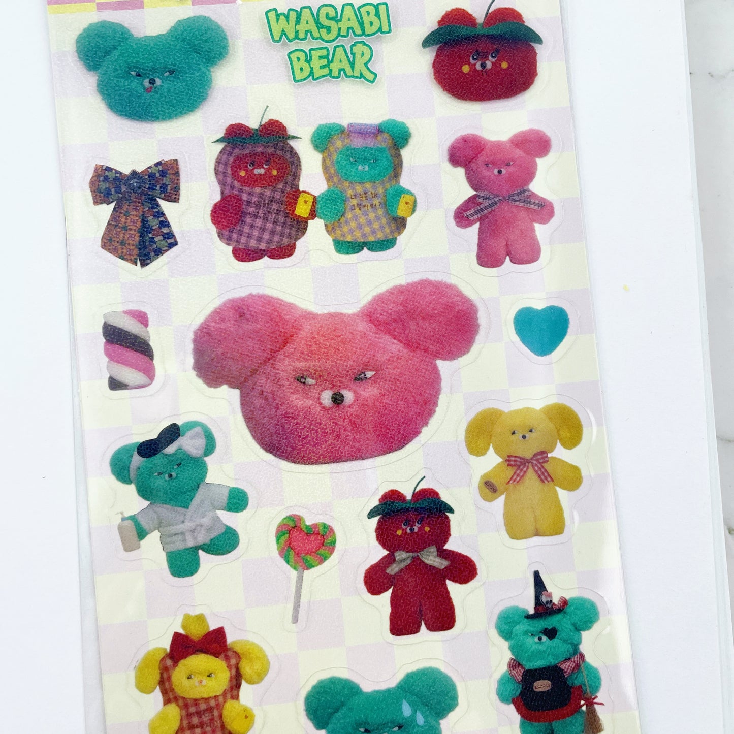 Wasabi Bear sparkle friends sticker B555